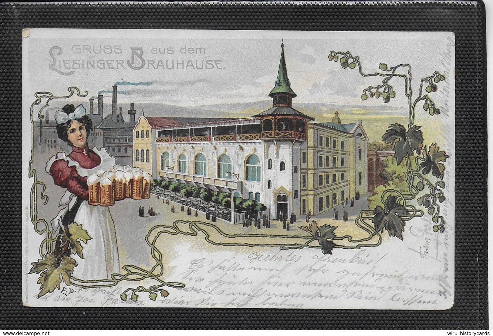 AK 0366  Wien - Gruss Aus Dem Liesinger Brauhause / Lithographie Um 1900 - Autres & Non Classés