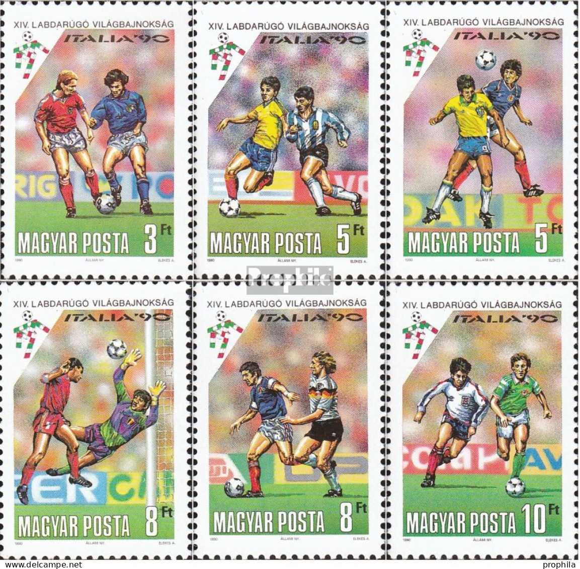 Ungarn 4087A-4092A (kompl.Ausg.) Postfrisch 1990 Fußball-WM In Italien - Ungebraucht