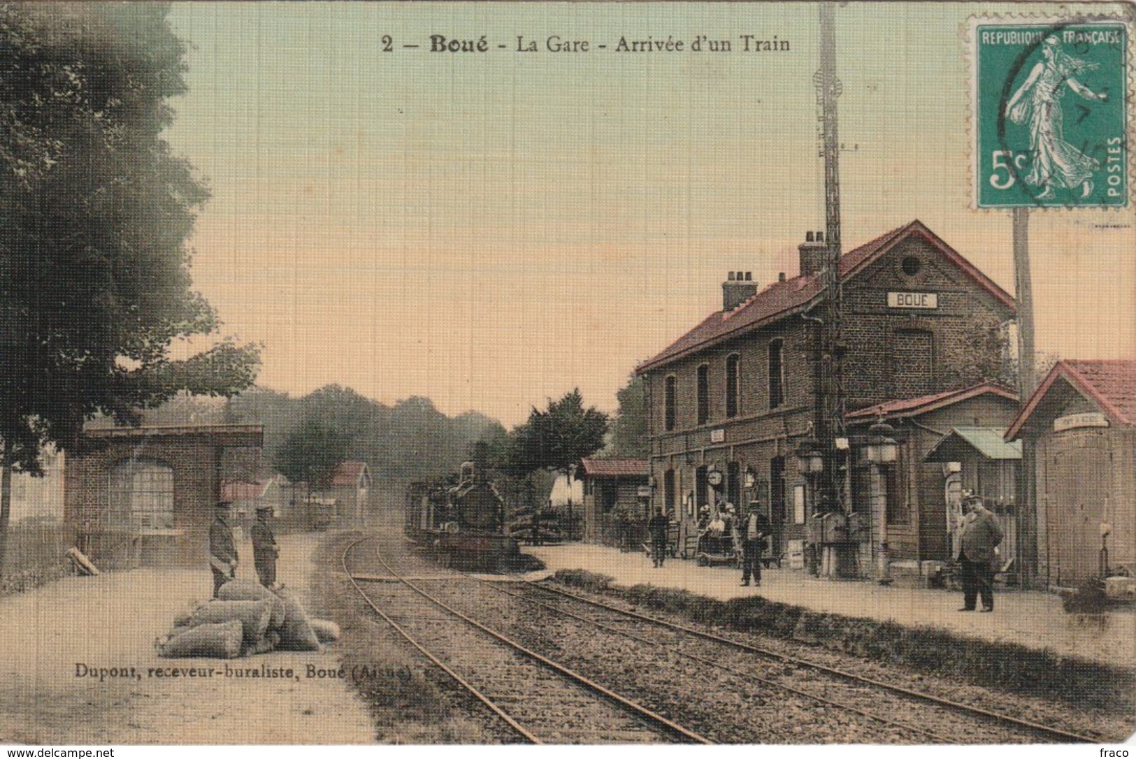 BOUÉ La Gare, Arrivée D'un Train (colorisée) - Sonstige & Ohne Zuordnung