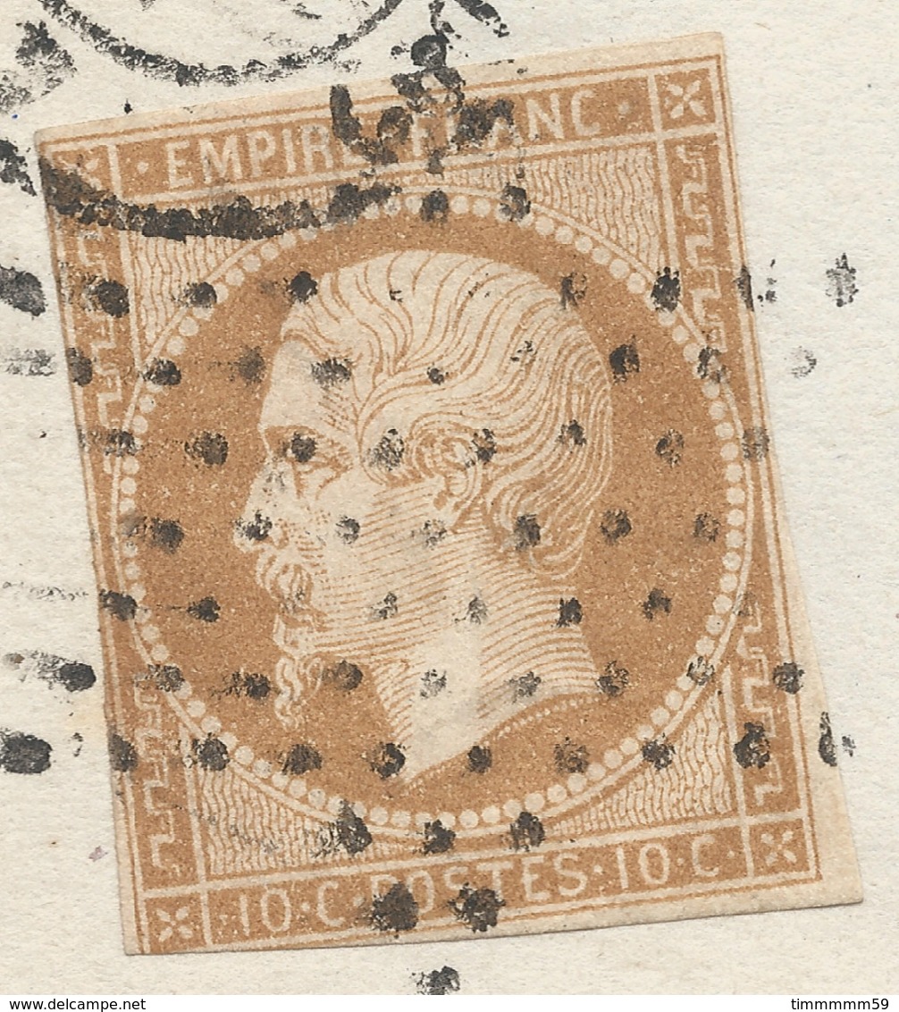 LT4853 N°13B/Lettre Sans Courrier, Oblit étoile Muette De PARIS Pour PARIS - 1853-1860 Napoléon III