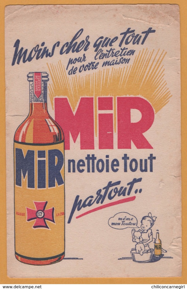 BUVARD Illustré - BLOTTING PAPER - MIR - Nettoie Tout Partout Même Mon Toutou - Moins Cher Que Tout Pour L'entretien - Produits Ménagers