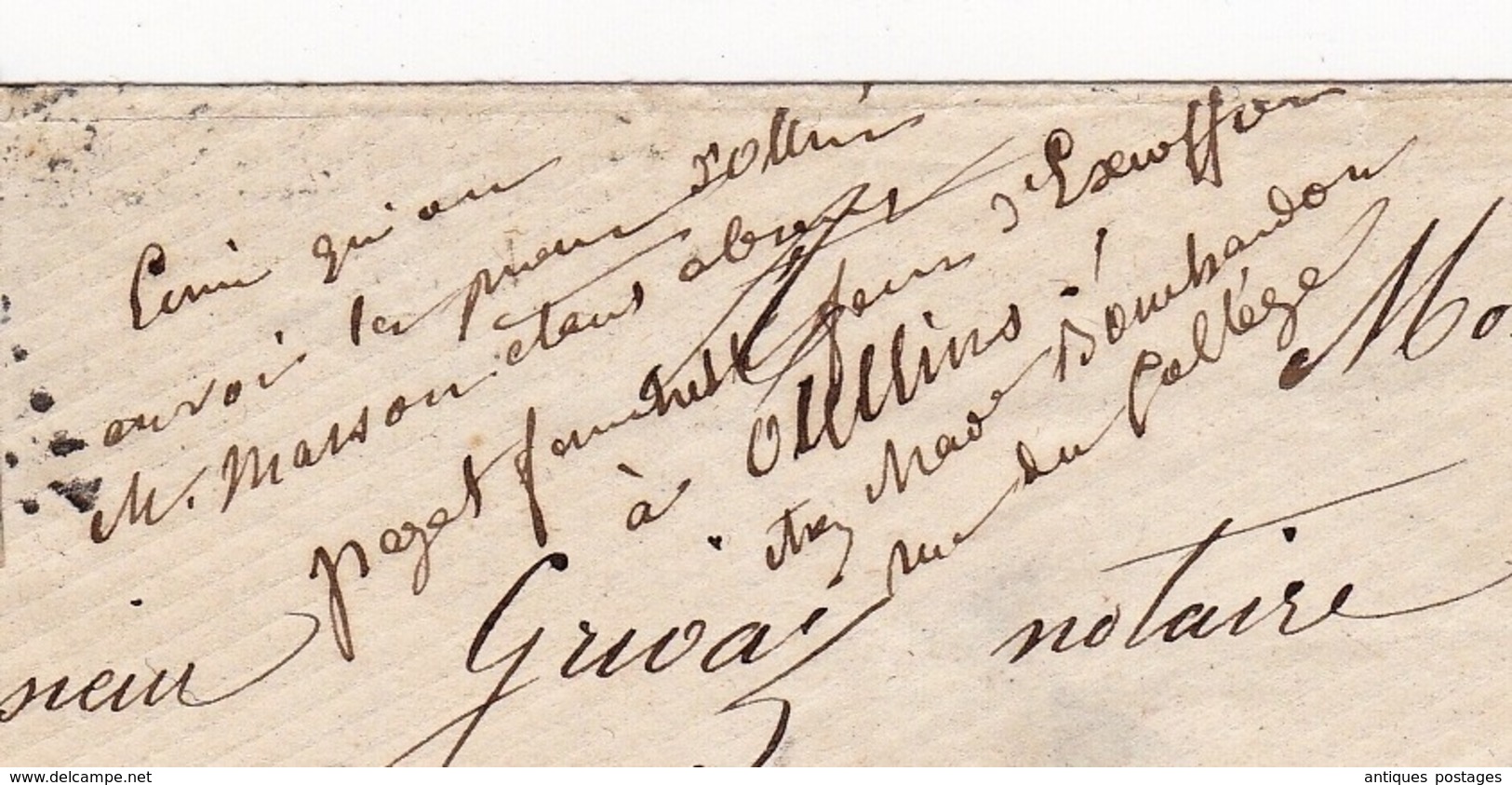 Lettre 1861 Oullins Rhône Anneçy Haute Savoie - 1853-1860 Napoléon III.