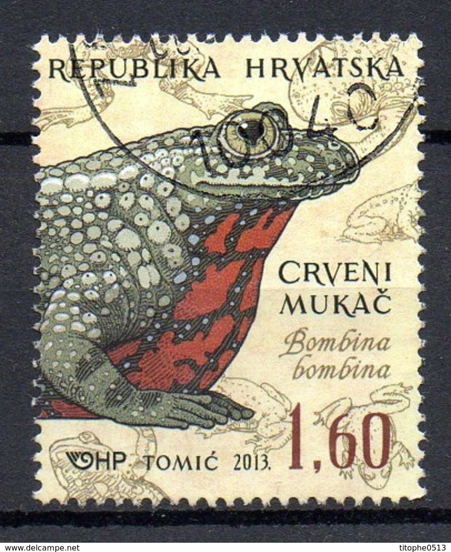 CROATIE. Timbre Oblitéré De 2013. Crapaud. - Ranas