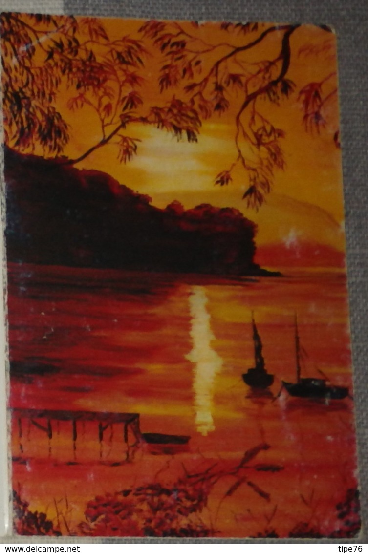 Petit Calendrier De Poche 1984  Illustration Coucher De Soleil  Original.peint Avec La Bouche - Tamaño Pequeño : 1981-90