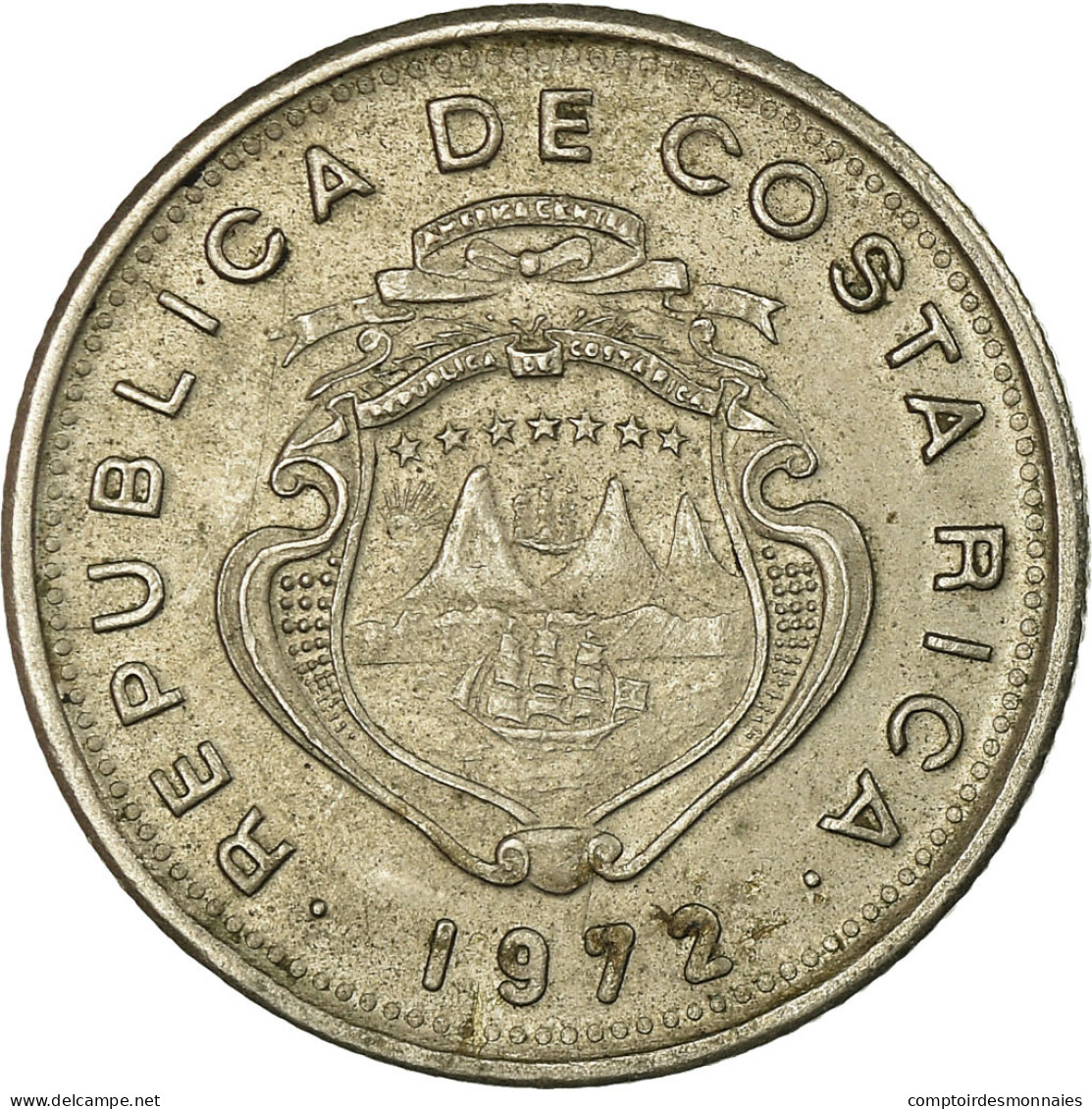 Monnaie, Costa Rica, 10 Centimos, 1972, TTB, Copper-nickel, KM:185.3 - Costa Rica