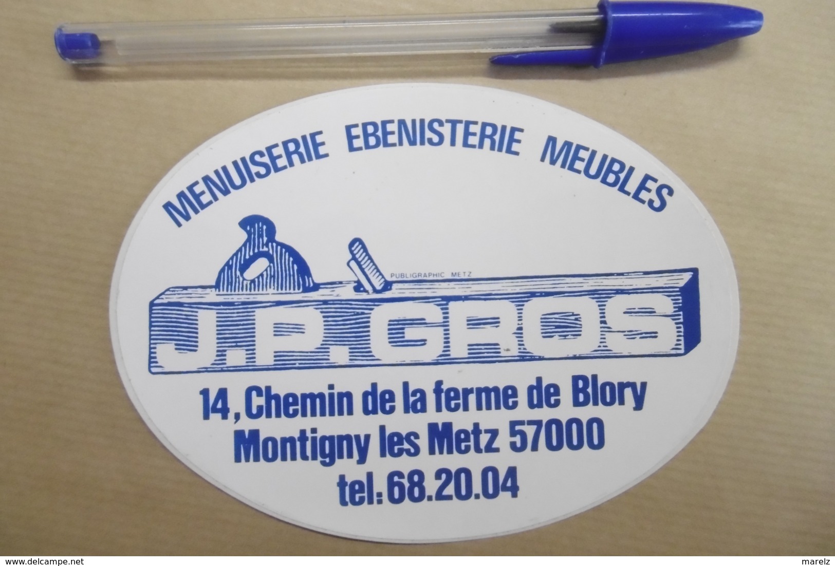 Autocollant Stickers - Menuiserie Ébénisterie Meubles JP GROS à MONTIGNY LES METZ 57 MOSELLE - Aufkleber