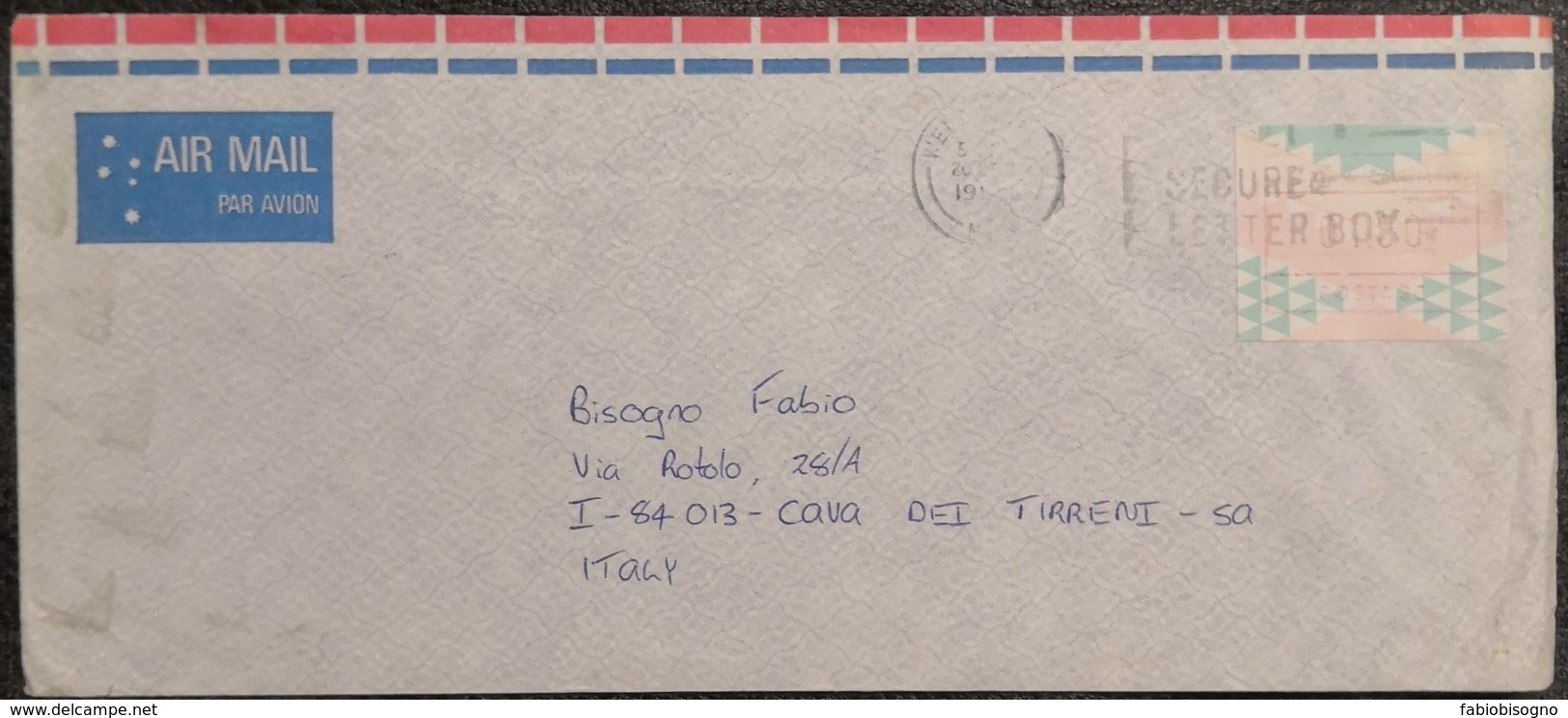 1994 New Zealand Wellington - FRAMA 01.80 -  Air Mail Cover To Italy - Brieven En Documenten
