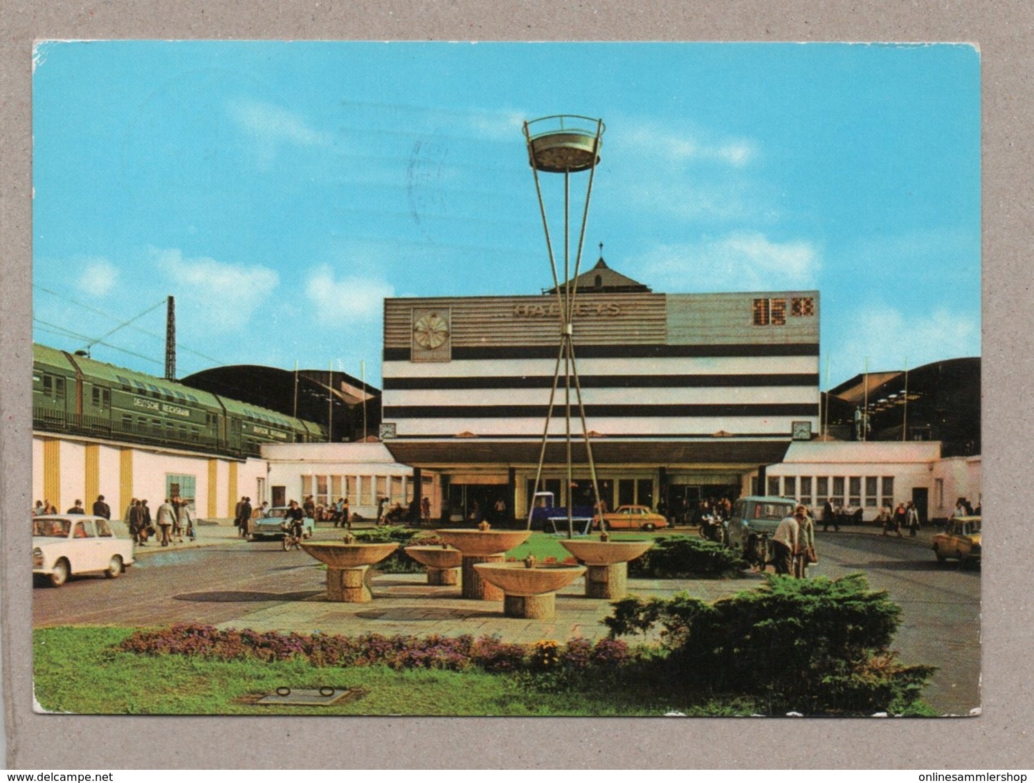 BRD (DDR-Zeit) - AK:  Halle (Saale) - Hauptbahnhof - Halle (Saale)