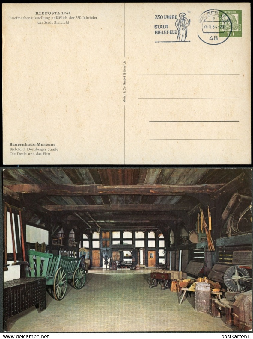 Bund PP28 C2/001 BAUERNHAUS-MUSEUM BIELEFELD Masch-stpl.1964  NGK 15,00 € - Private Postcards - Used