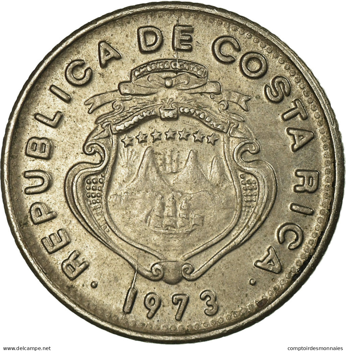 Monnaie, Costa Rica, 5 Centimos, 1973, Guatemala Mint, TTB, Copper-nickel - Costa Rica