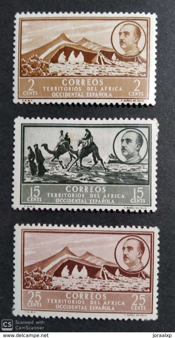 Africa Occidental 1950. Edifil 3-6-7  MH Con Charnela. - Sahara Español