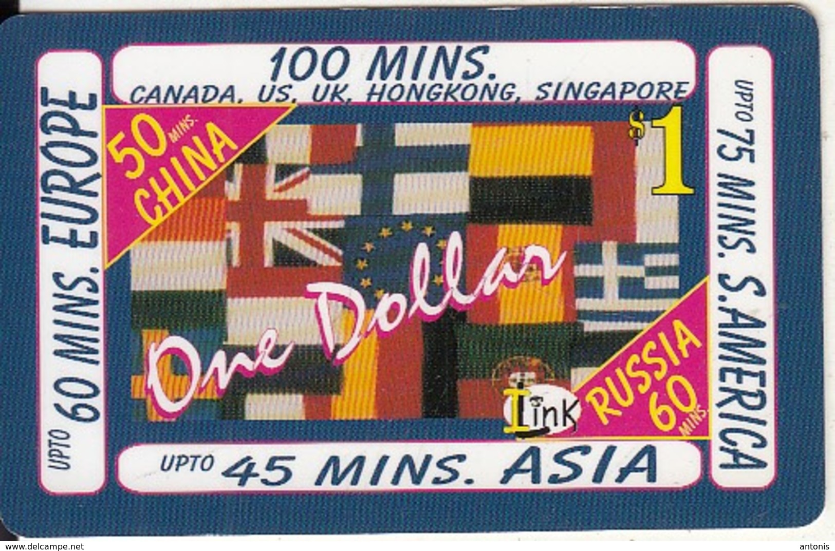 CANADA - Flags, Ilink Promotion Prepaid Card, Used - Canada