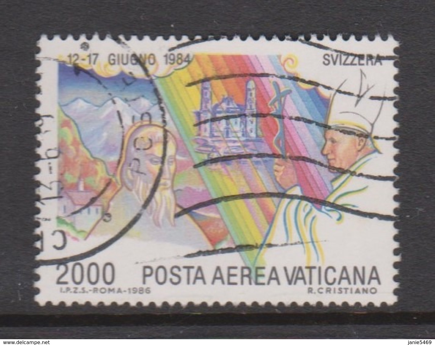 Vatican City AP 82 1986 Pope's Journeys,2000 Lire,used - Used Stamps