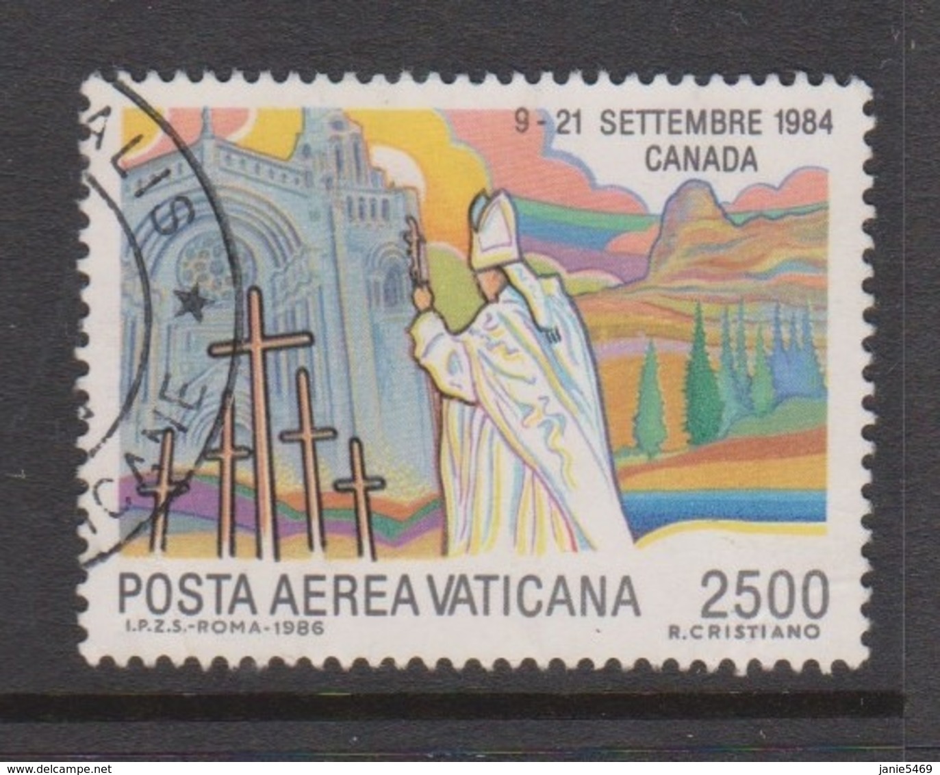 Vatican City AP 83 1986 Pope's Journeys2500 Lire,used - Used Stamps