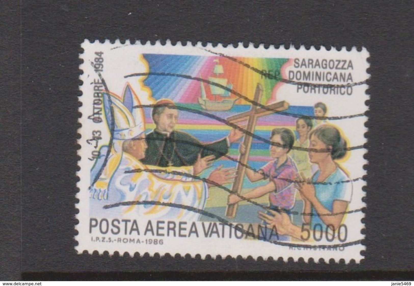 Vatican City AP 84 1986 Pope's Journeys5000 Lire,used - Used Stamps