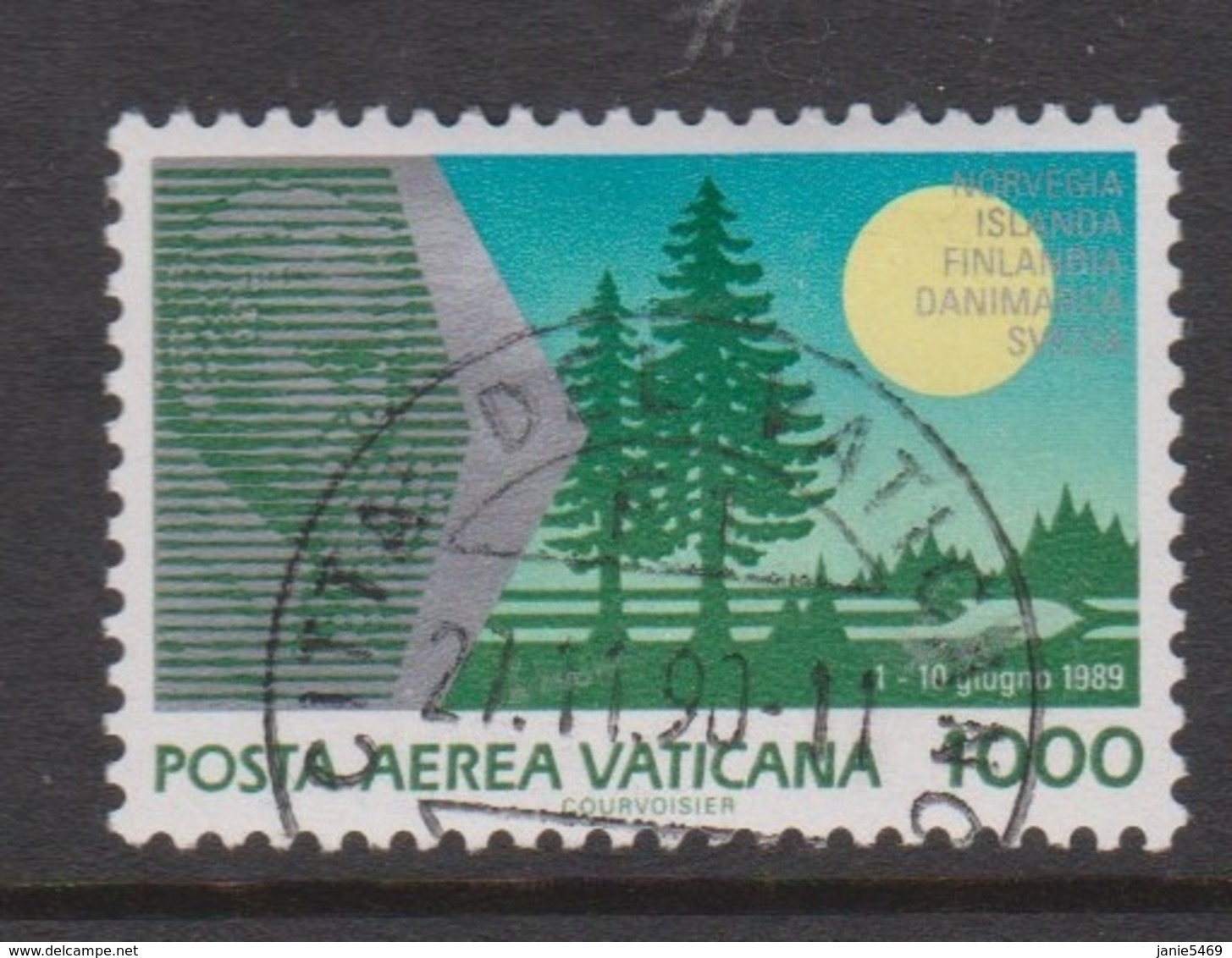 Vatican City AP 91 1990 Pope Travels During 1989  .1000 Lire ,used - Used Stamps