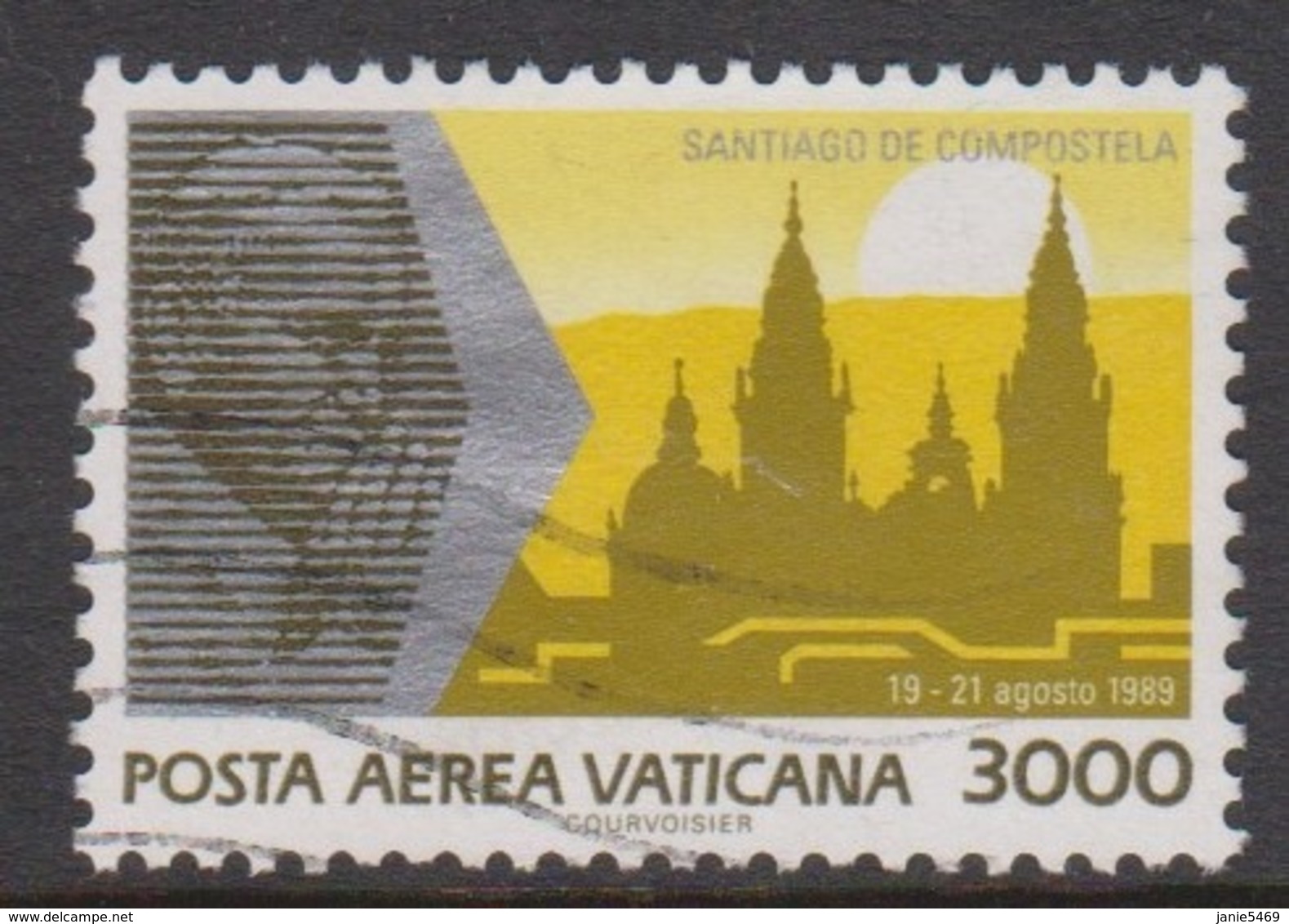 Vatican City AP 92 1990 Pope Travels During 1989  .3000 Lire ,used - Used Stamps