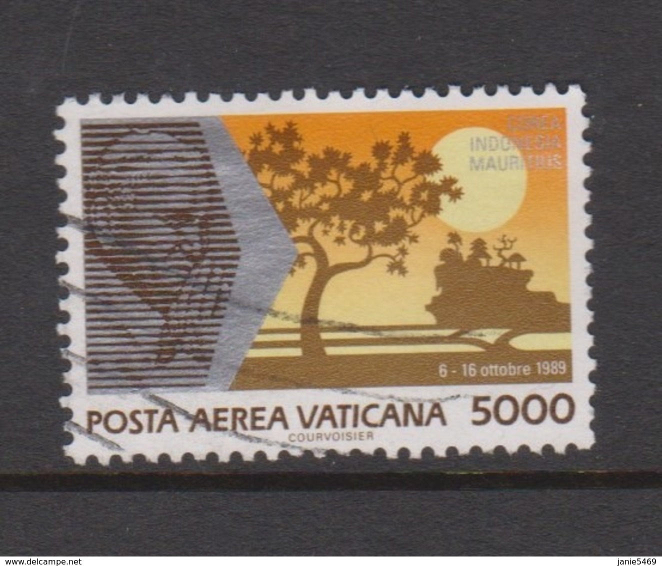 Vatican City AP 93 1990 Pope Travels During 1989  .5000 Lire ,used - Gebraucht