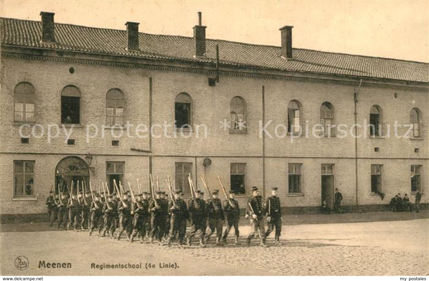 43488504 Meenen_West-Vlaanderen Regimentschool 4e Linie Meenen_West-Vlaanderen - Altri & Non Classificati