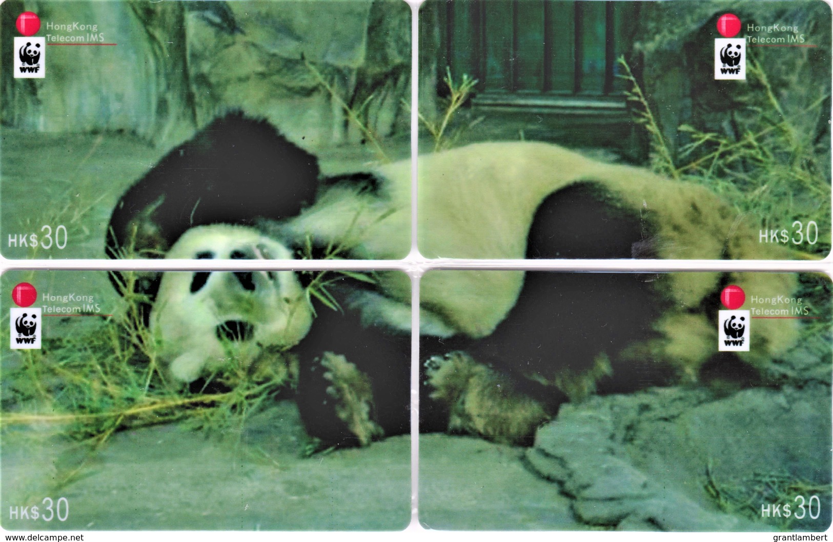 Hong Kong - Set Of 4 Giant Panda WWF Phonecards C - Hongkong