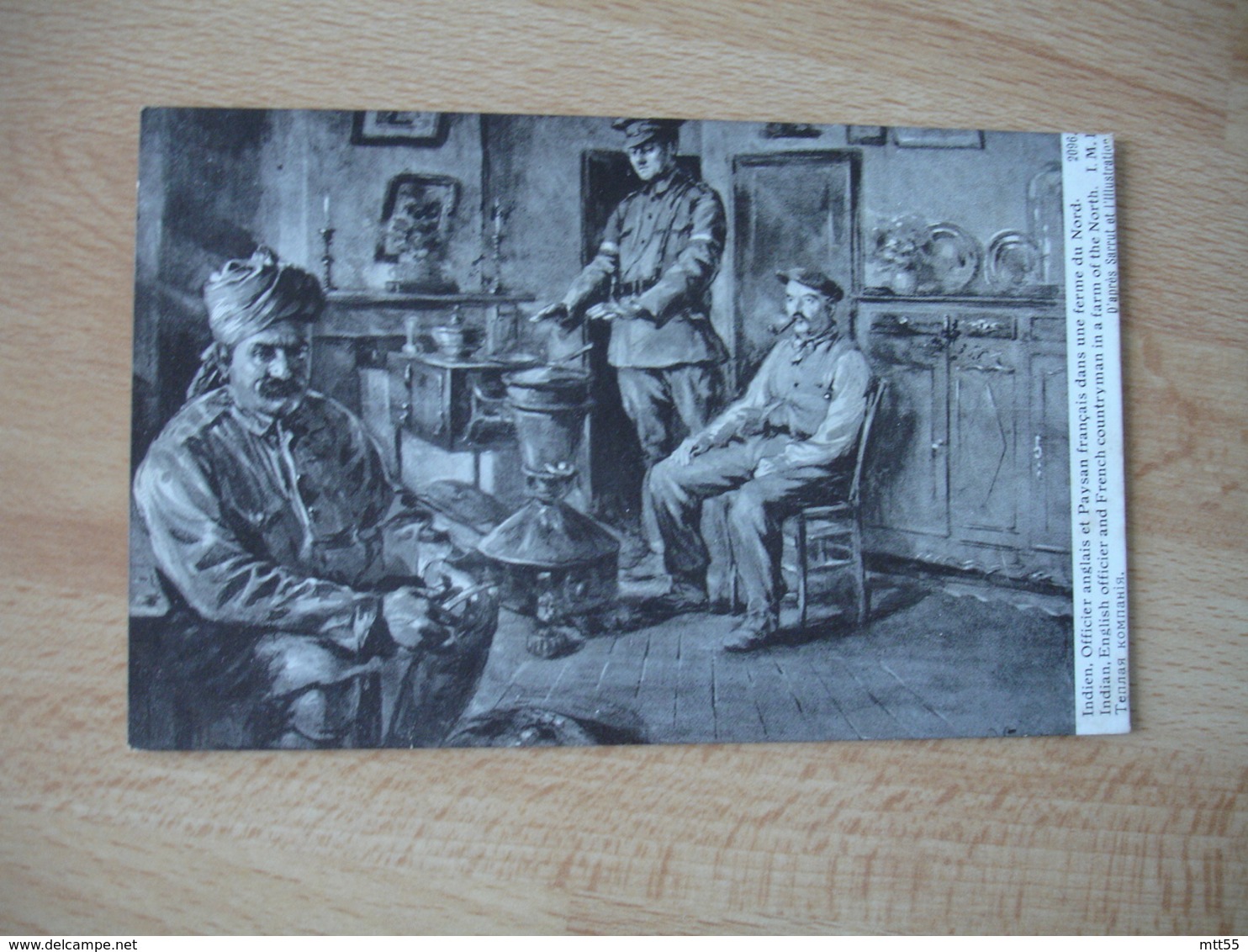 Guerre 14.18 Officier Indien Et Paysan Nord Illustrateur Sarrut - Guerre 1914-18