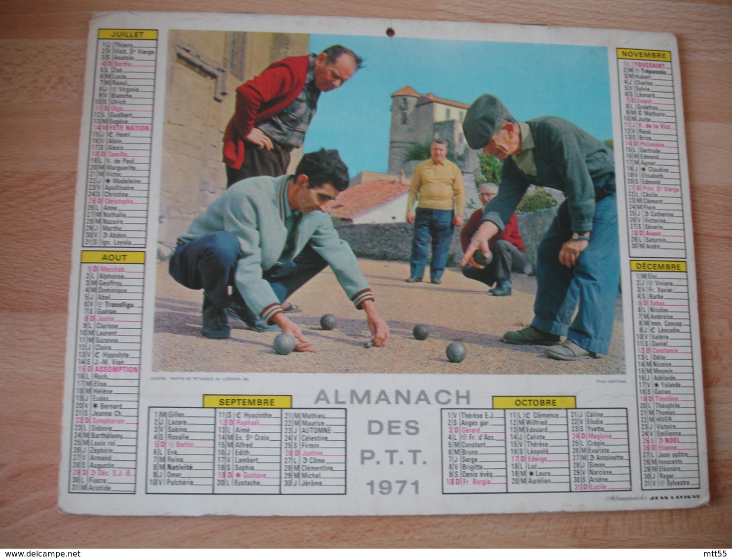 Petanque Cannescalendrier Almanach Ptt P T T 1959 Oberthur - Grand Format : 1941-60