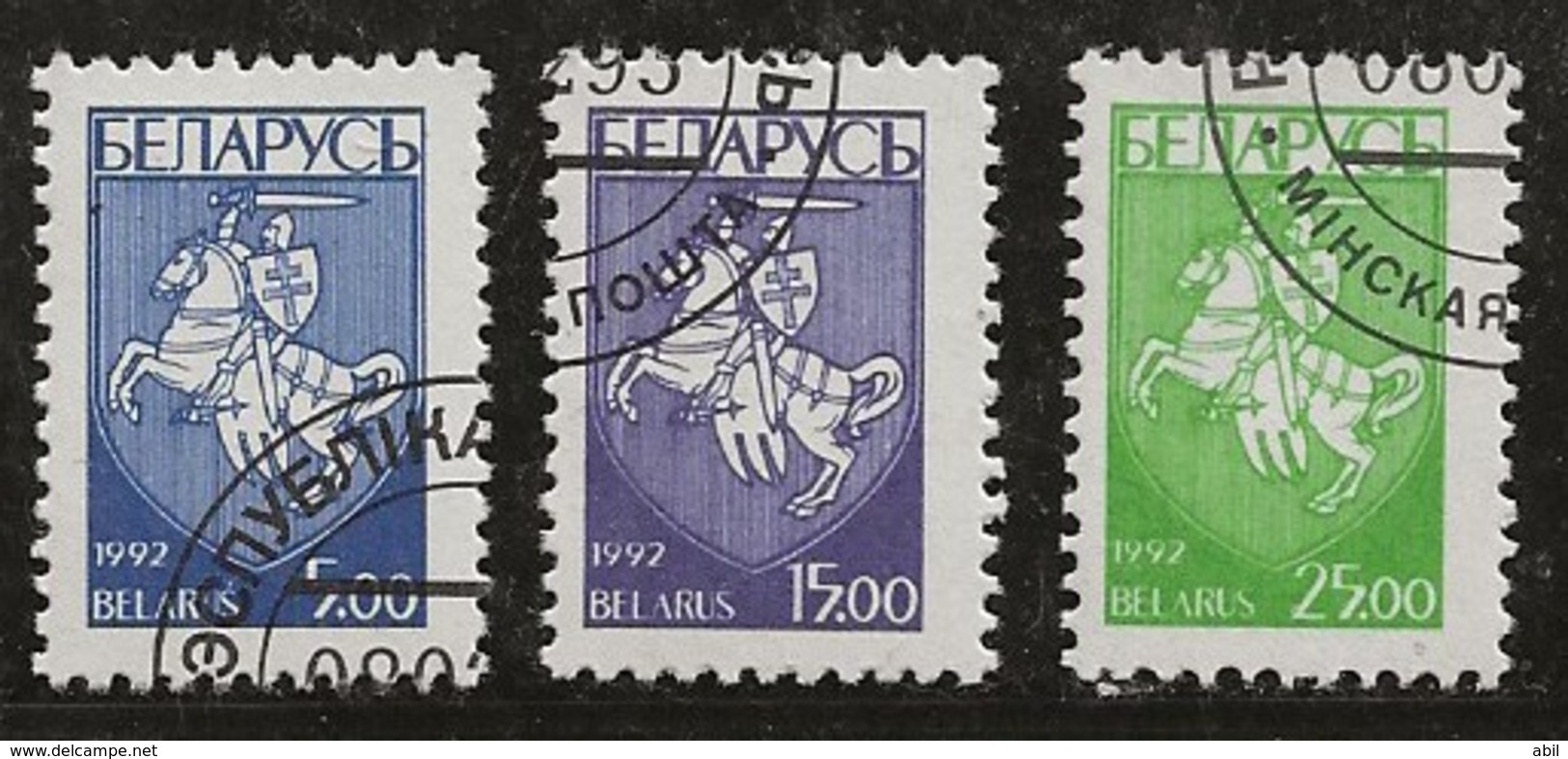 Biélorussie 1992 N°Y.T. : 16 à 18 Obl. - Bielorussia