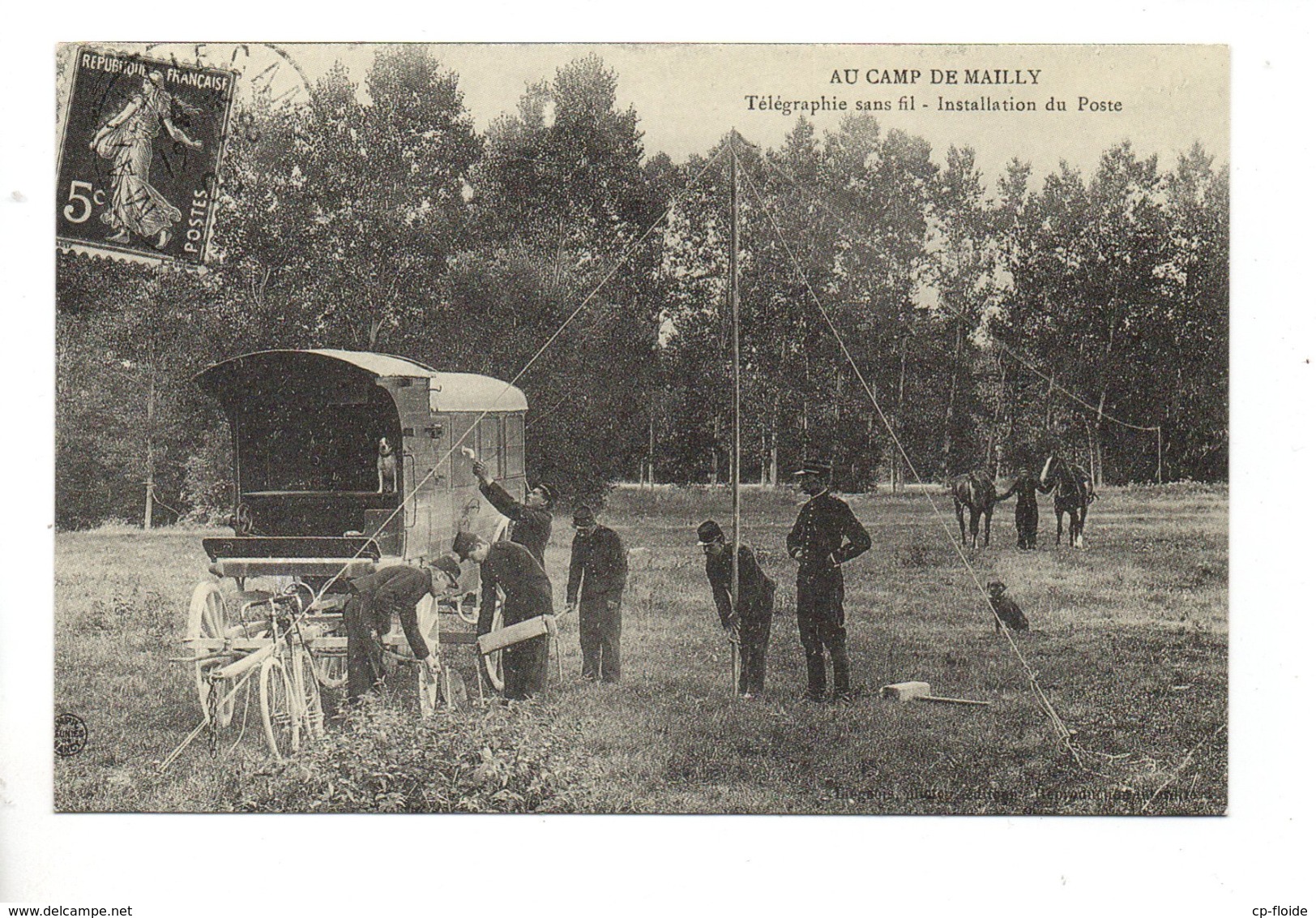 10 - AU CAMP DE MAILLY . TÉLÉGRAPHIE SANS FIL . INSTALATION DU POSTE . REPRODUCTION - Réf. N°23335 - - Mailly-le-Camp