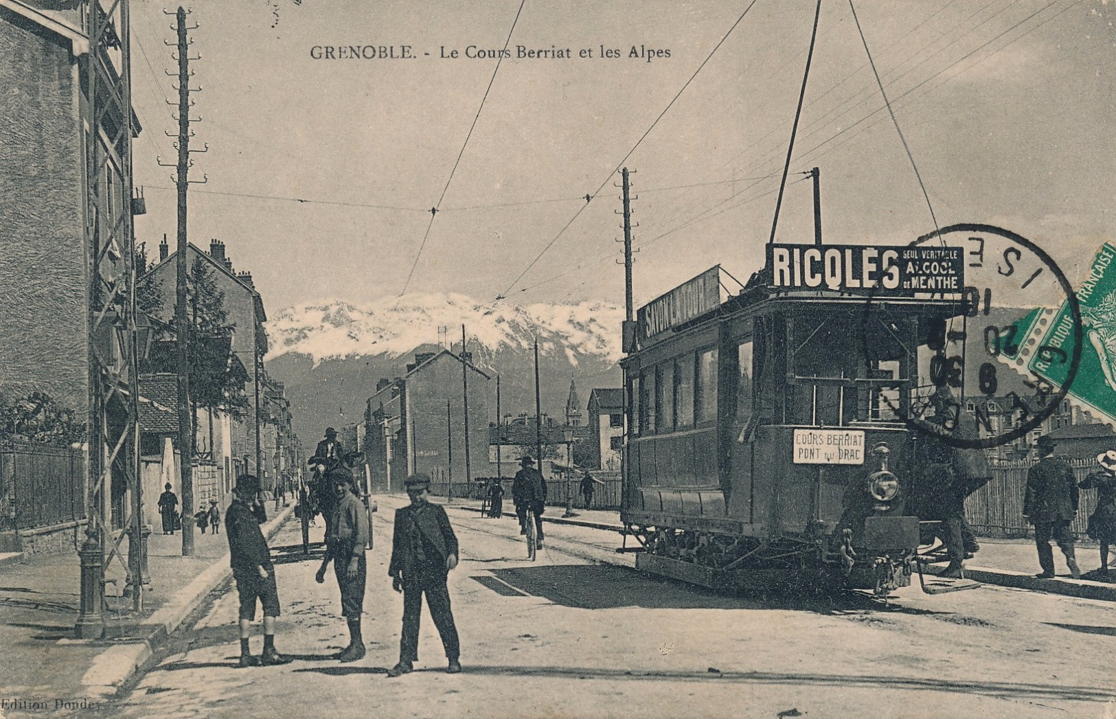 I178 - 38 - GRENOBLE - Isère - Le Cours Bérriat Et Les Alpes - Tramway - Grenoble