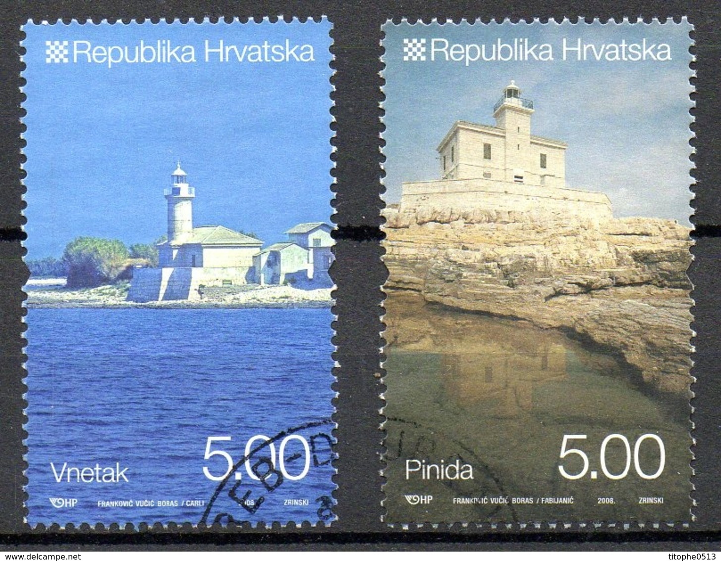 CROATIE. N°814-5 Oblitérés De 2008. Phares. - Vuurtorens