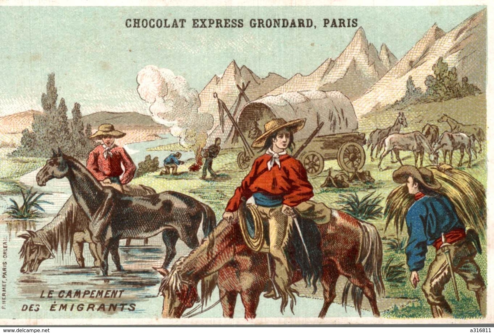 Chocolat Express Grondard  LE CAMPEMENT DES EMIGRANTS - Otros & Sin Clasificación