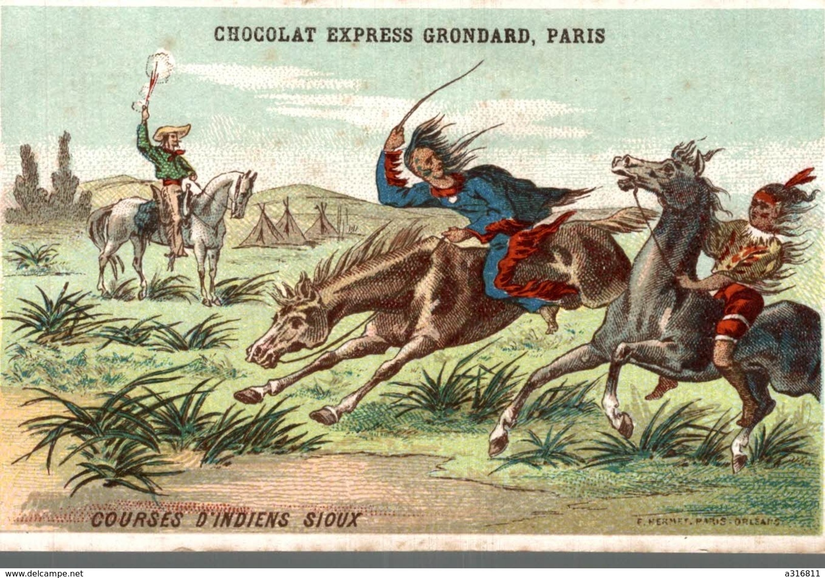 CHOCOLAT EXPRESS GRONDARD  COURSES D INDIENS SIOUX - Otros & Sin Clasificación