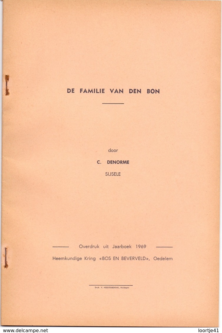 Brochure - Beernem ,Oedelem - De Familie Van Den Bon - C. Denorme Sijsele  - 1969 - Histoire