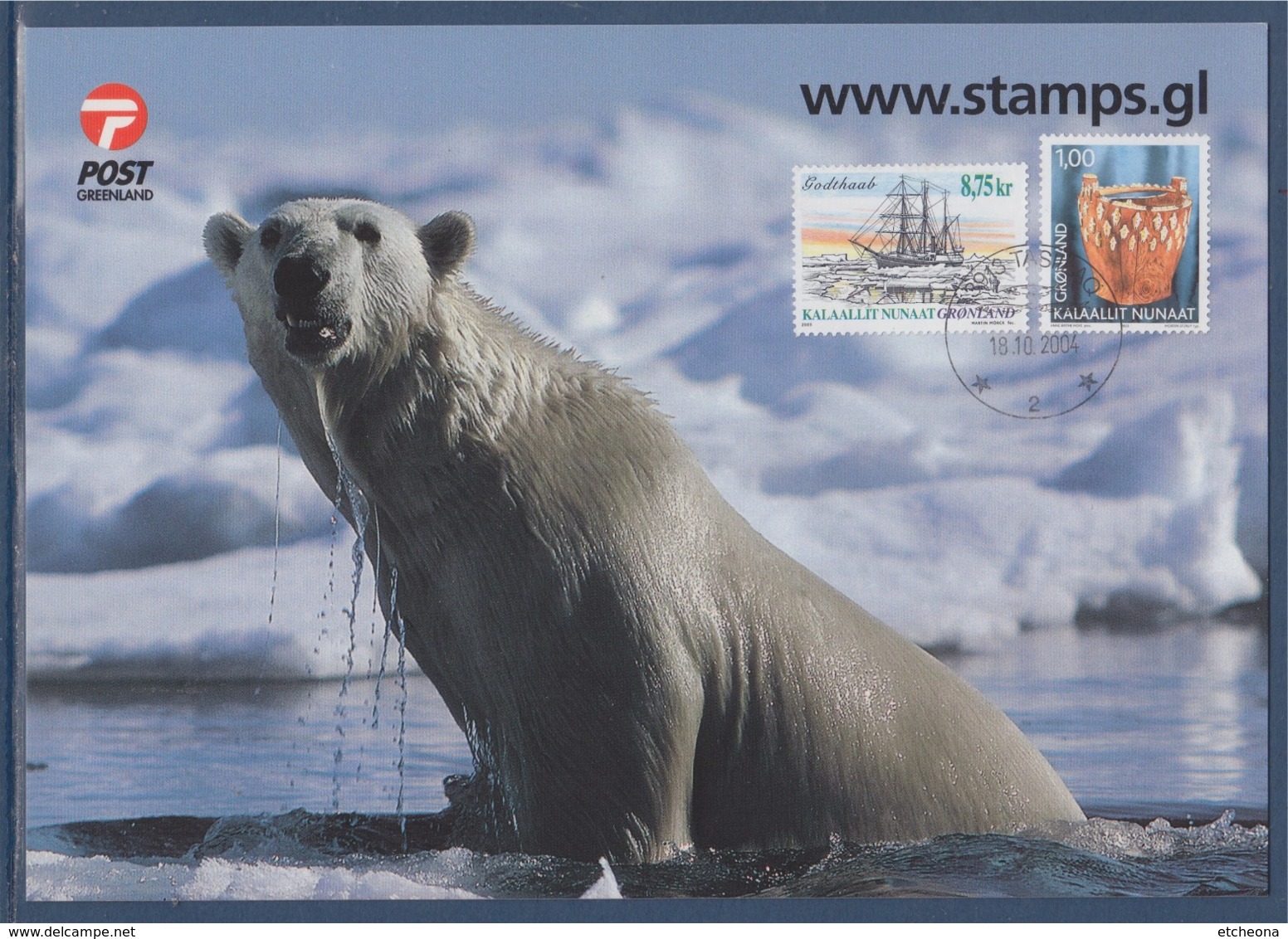 Ours Polaire, Carte Groenland, Godthaab, Kalaallit Nunaat, 2 Timbres, 18.10.2004 - Events & Commemorations