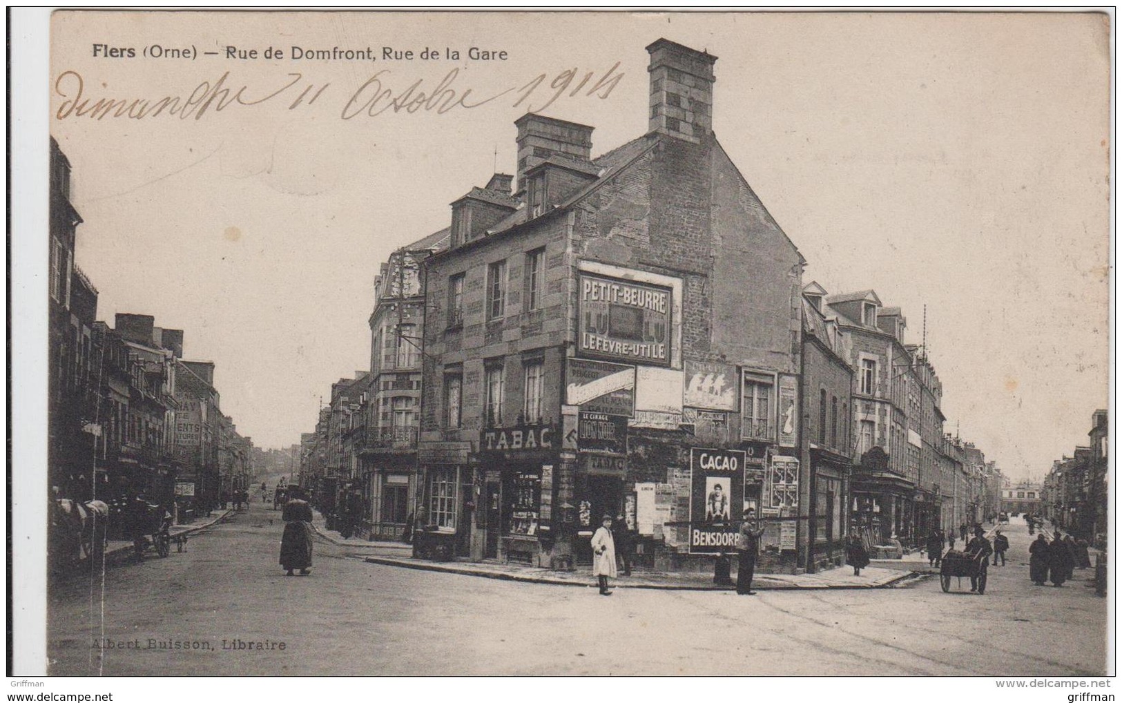 FLERS RUE DE DOMFRONT RUE DE LA GARE 1914 TBE - Flers