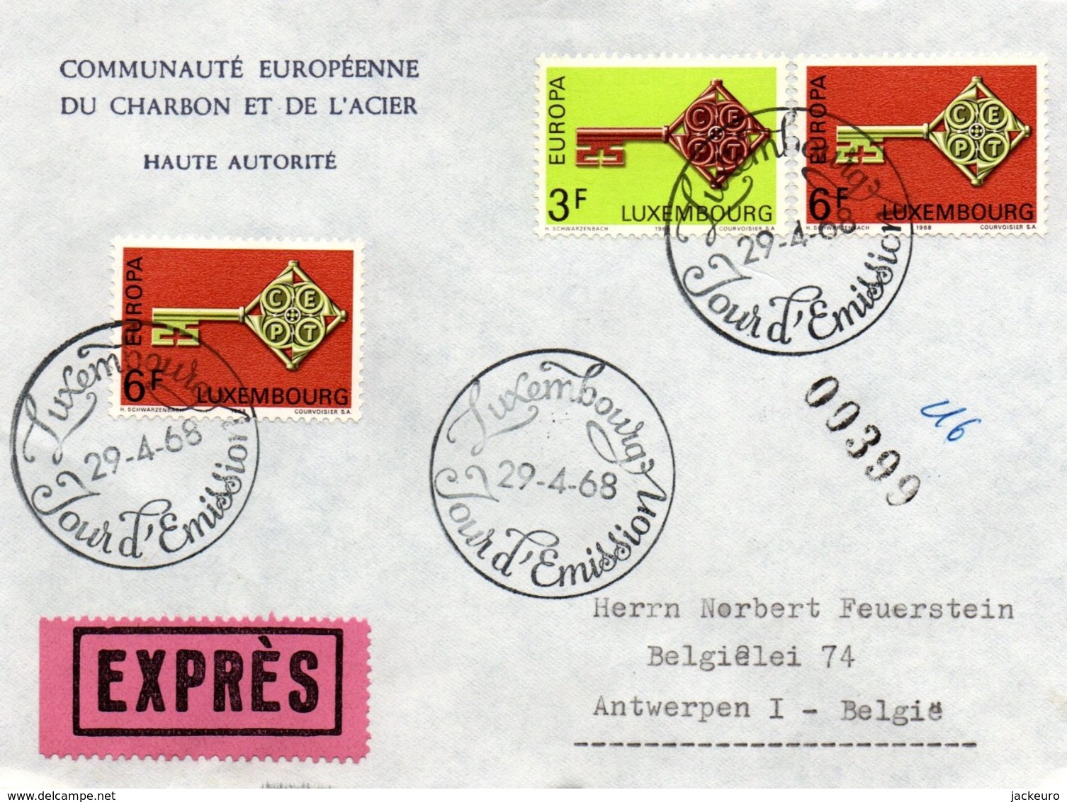 O40 Europa 1968 - Luxembourg  - FDC Exprès    TTB - European Ideas