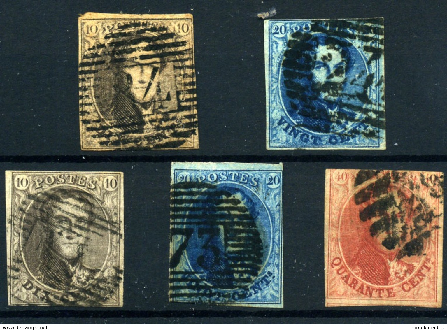 Bélgica Nº 6/7, 10/12. Año 1851/61 - 1849-1865 Medallions (Other)