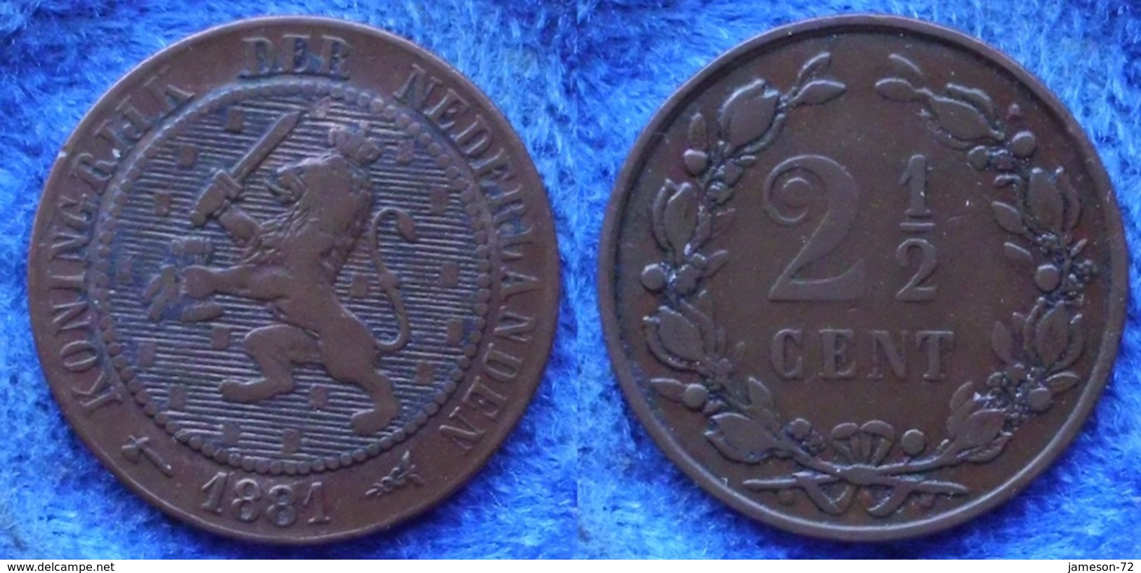 NETHERLANDS - 2-1/2 Cents 1881 KM# 108.1 Willem III (1849-90) - Edelweiss Coins - Unclassified