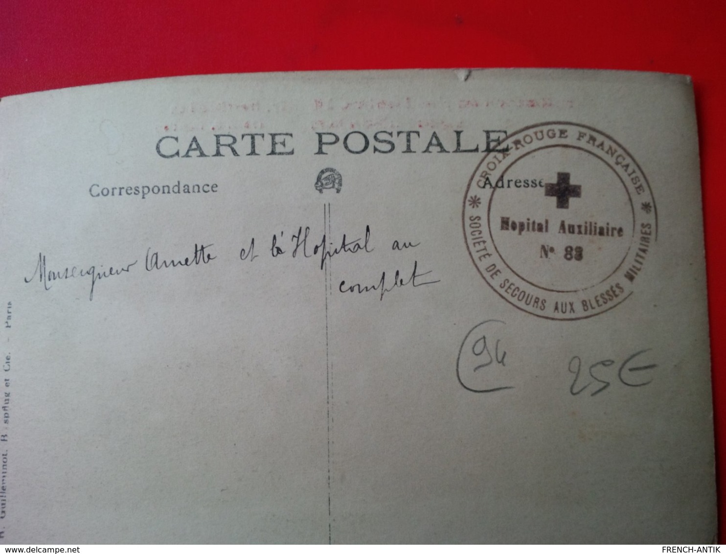 CARTE PHOTO GENTILLY HOPITAL N°88 CACHET - Gentilly