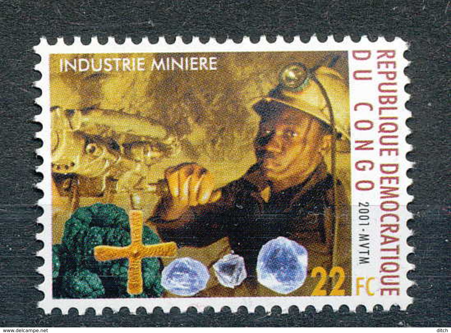 [810415]RD CONGO 2001 - N° 1902, Industrie Minière, Diamant, Métiers.SNC. - Minéraux