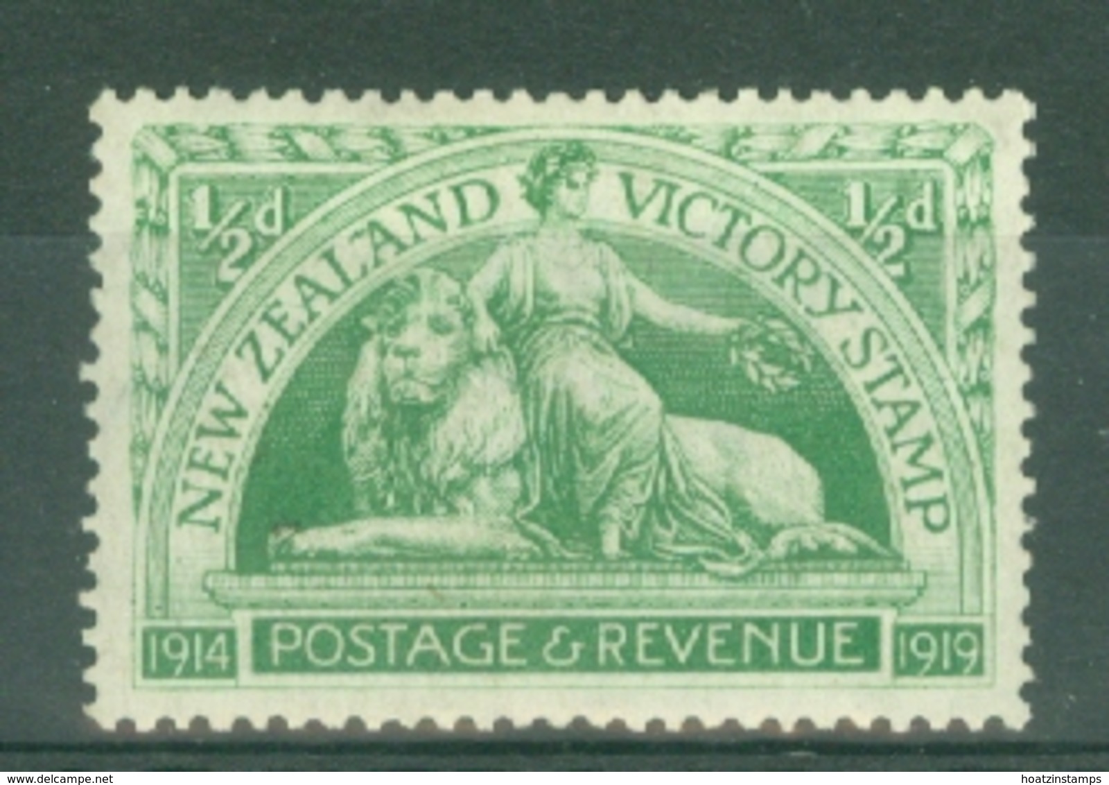 New Zealand: 1920   Victory     SG453     ½d    Green    MH - Ongebruikt