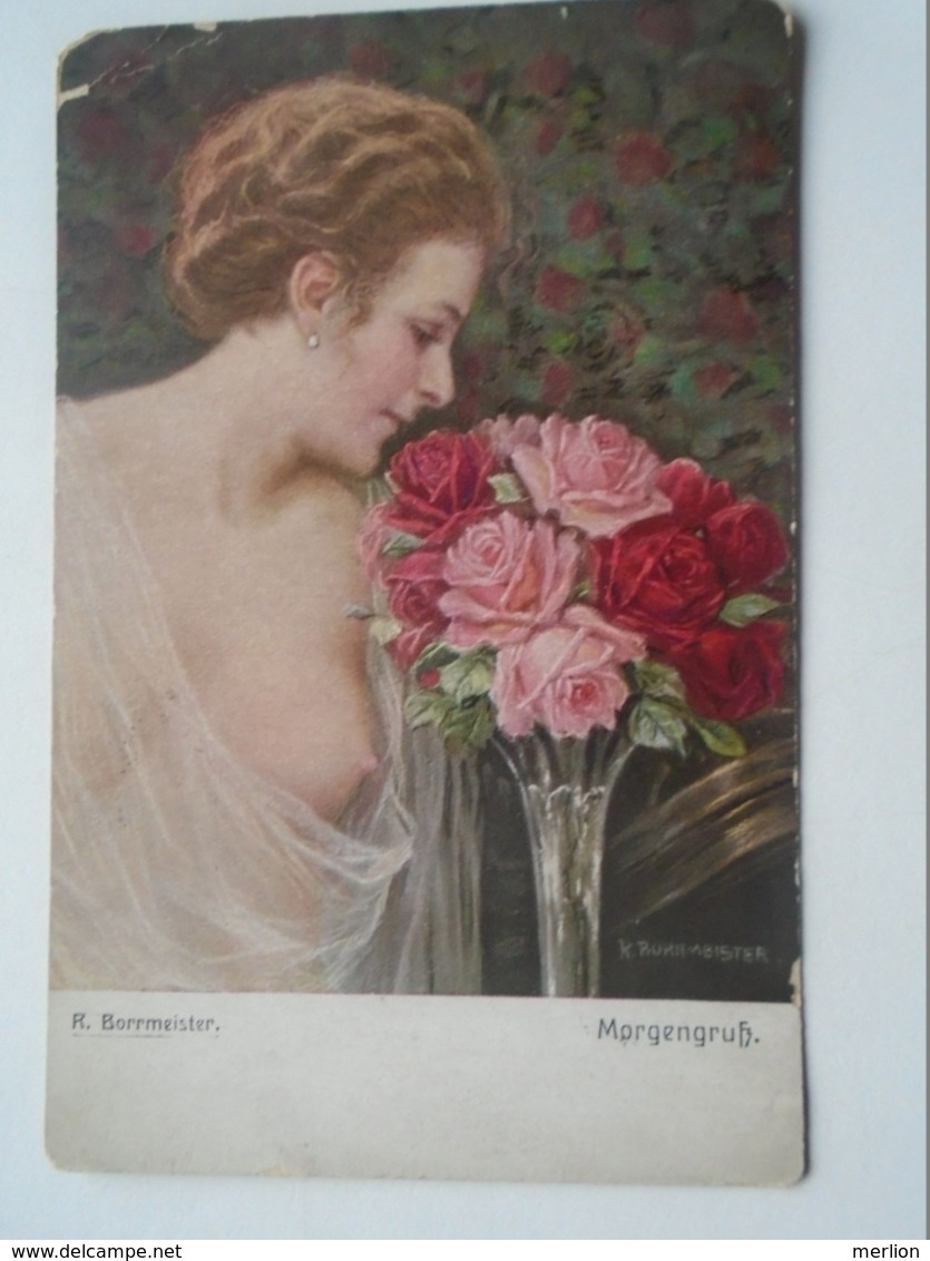 D169358 Signé R. BORRMEISTER - Une Femme Erotique Avec Fleurs   1920 - Borrmeister, R.