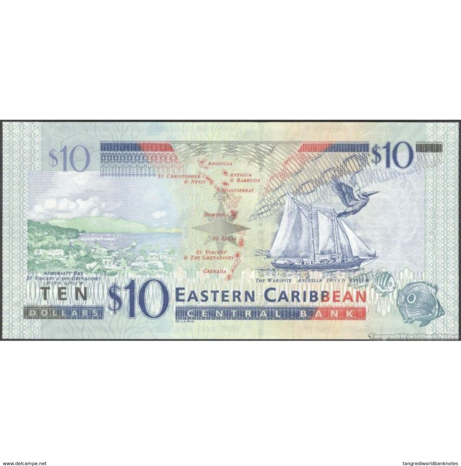 TWN - EAST CARIBBEAN STATES 52a - 10 Dollars 2012 Prefix FU UNC - Caraibi Orientale