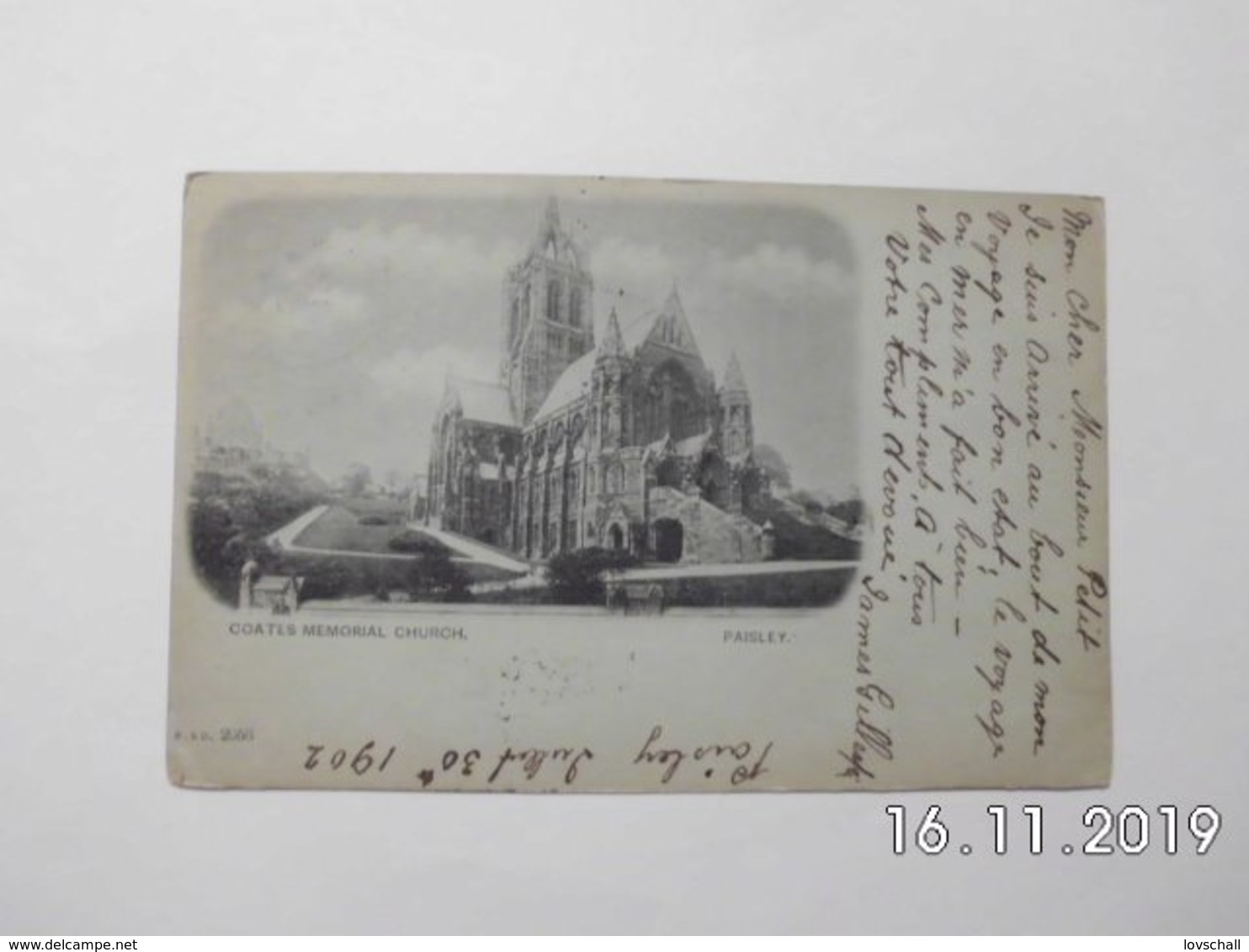 Paisley. - Coates Memorial Church. (30 - 7 - 1902) - Renfrewshire
