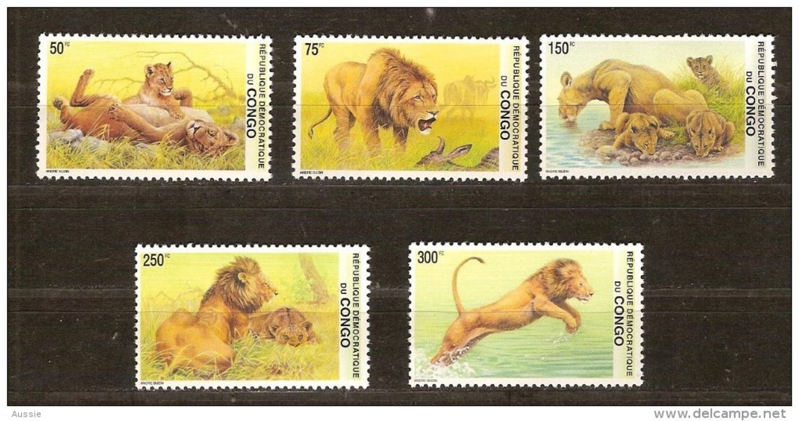 Congo 2002 OBCn° 2094-98 *** MNH Cote 13,50 Euro Faune Leeuwen Lions - Neufs