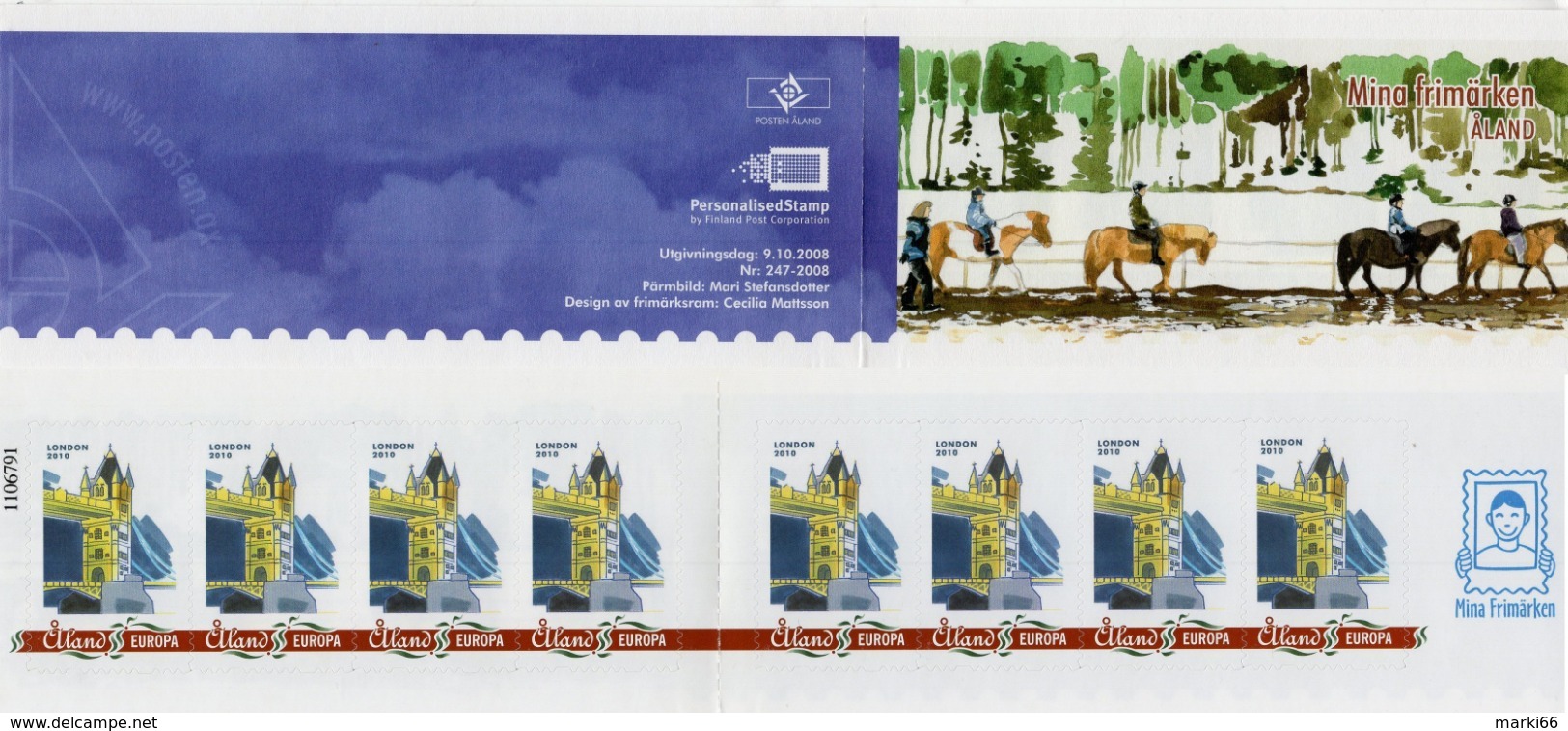 Aland - 2010 - London 2010 Festival Of Stamps - Mint Self-adhesive Personalized Stamp Booklet - Aland