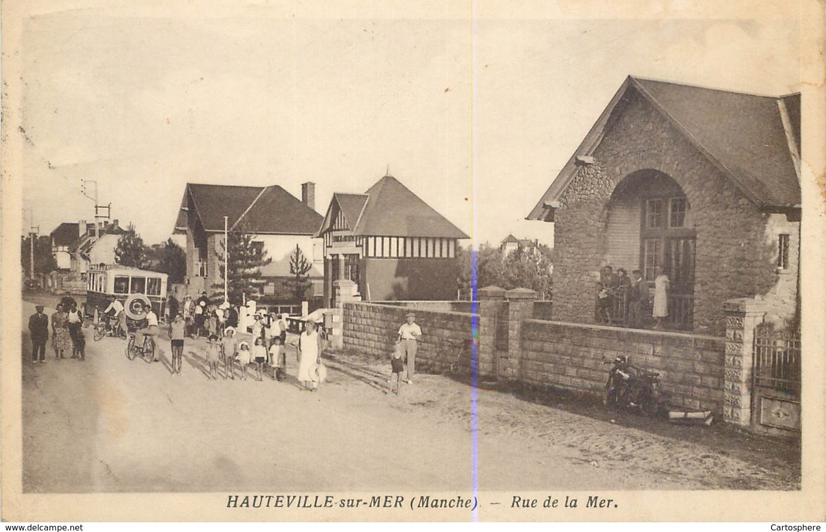 CPA 50 Manche Hauteville Sur Mer Rue De La Mer - Altri & Non Classificati