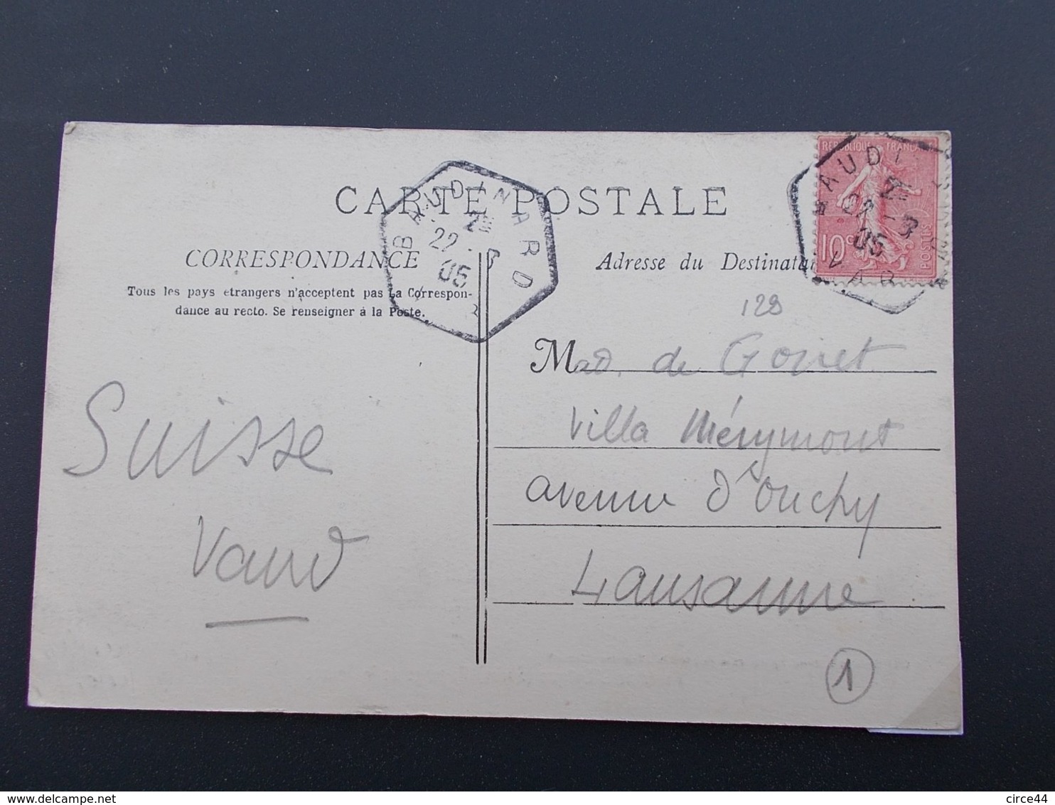 MARQUE POSTALE.VAR.RARE CACHET DE BAUDINARD.1905.CPA FONTAINE L'EVEQUE(SORBS).PAYSAGE DE LA SOURCE. - 1877-1920: Semi-Moderne