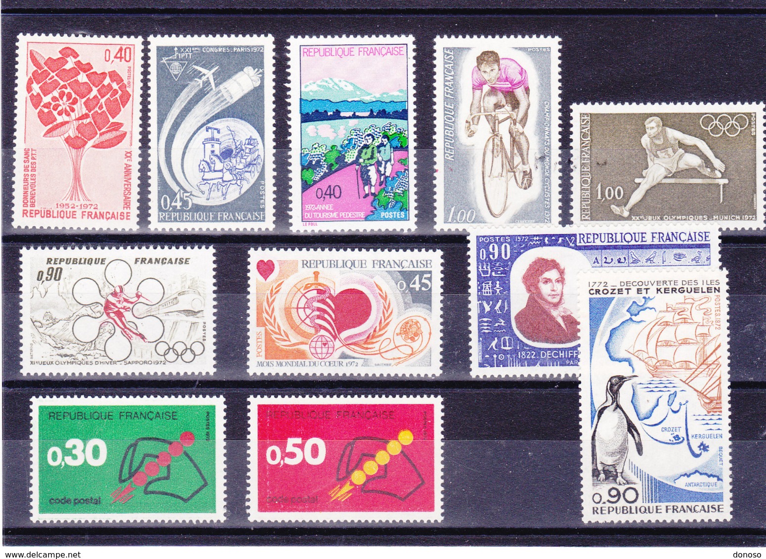 FRANCE 1972 Yvert 1704-1705 + 1711 + 1716 + 1719-1724 + 1734 NEUF** MNH Cote : 6,70 Euros - Ungebraucht