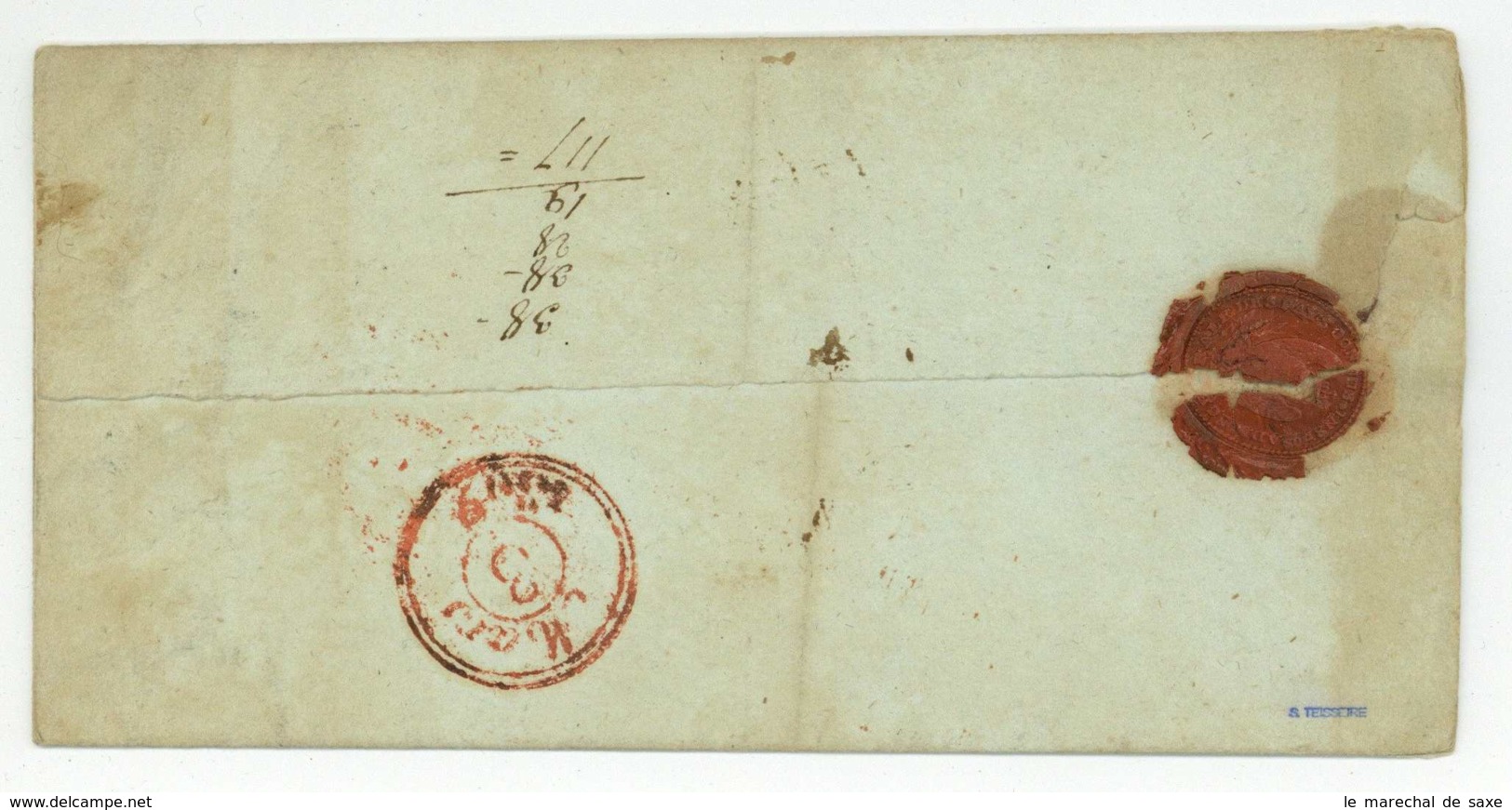 ERFURT 1809 Armee Du Rhin Rare Marque Postale L'INSPECTEUR EN CHEF AUX REVUES INTENDANT GAL DE L'ARMEE DU RHIN - Legerstempels (voor 1900)